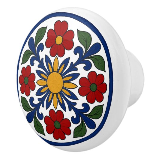 Moderne Mexicaanse Talavera Folk Art Keramische Kn Keramische Knop (Rechts)