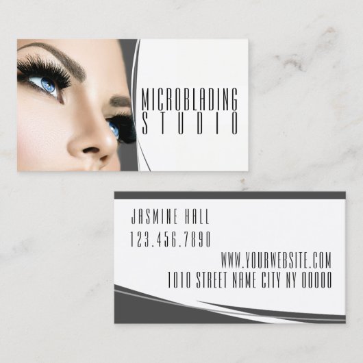 Moderne microblading, Eyebrows, Permanente Makeup Visitekaartje (Voorkant / Achterkant)