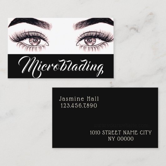 Moderne microblading, Eyebrows, Permanente Makeup Visitekaartje (Voorkant / Achterkant)