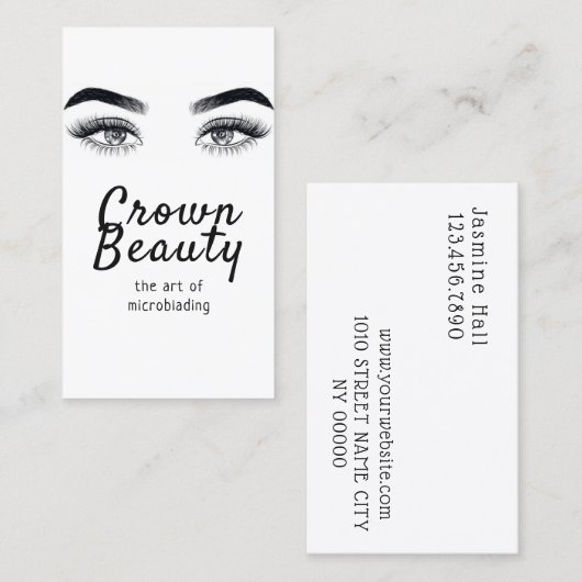Moderne microblading, Eyebrows, Permanente Makeup Visitekaartje (Voorkant / Achterkant)