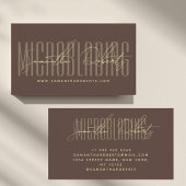 Moderne microblading typografie script bruin visitekaartje