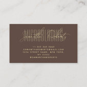 Moderne microblading typografie script bruin visitekaartje (Achterkant)