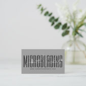 Moderne microblading typografie script grijs visitekaartje (Staand voorkant)
