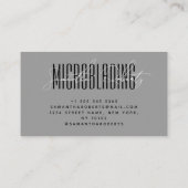 Moderne microblading typografie script grijs visitekaartje (Achterkant)