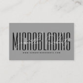 Moderne microblading typografie script grijs visitekaartje (Voorkant)