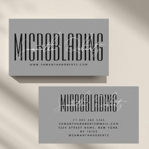 Moderne microblading typografie script grijs visitekaartje