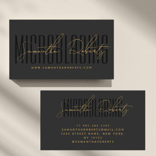 Moderne microblading typografie script grijs zwart visitekaartje