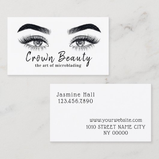 Moderne microblading visitekaartje (Voorkant / Achterkant)