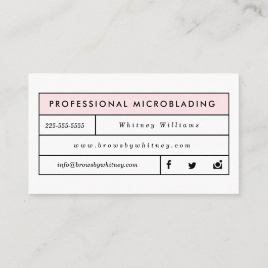 Moderne microblading visitekaartje (Achterkant)