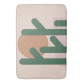 Moderne mid-century-cactus kunst aardse patroon badmat (Voorkant Verticaal)