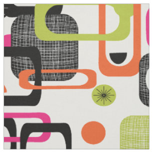 Moderne Mid Century Funky Geometrisch Patroon Stof