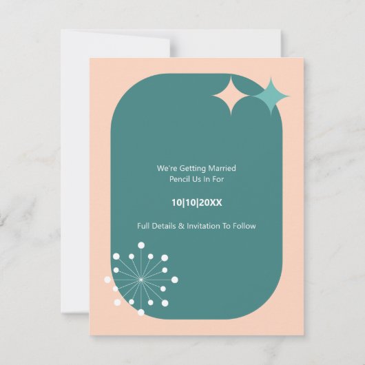 Moderne mid-century Retro foto slaat de datum op (Achterkant)