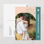 Moderne mid-century Retro foto slaat de datum op Briefkaart (Voorkant / Achterkant)