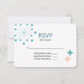 Moderne mid-century Retro foto slaat de datum op RSVP Kaartje (Voorkant)