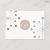 Moderne Mid Eeuw Atomische Starburst Bruiloft Encl Informatiekaartje (Achterkant)