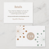 Moderne Mid Eeuw Atomische Starburst Bruiloft Encl Informatiekaartje (Voorkant / Achterkant)