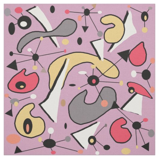 Moderne Middeleeuwse atoombollen van 1950 Stof (Swatch)