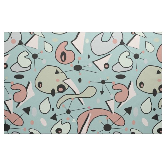 Moderne Middeleeuwse atoomvormen van 1950 Stof (Fat Quarter)