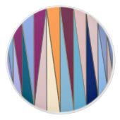 Moderne middeleeuwse driehoeken, blauw, Paars en g Keramische Knop (Voorkant)