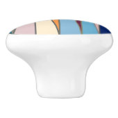 Moderne middeleeuwse driehoeken, blauw, Paars en g Keramische Knop (Zijkant)