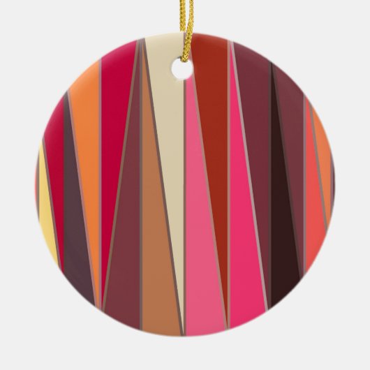 Moderne middeleeuwse driehoeken, Fuchsia en Brown Keramisch Ornament (Voorkant)