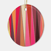 Moderne middeleeuwse driehoeken, Fuchsia en Brown Keramisch Ornament (Links)