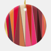 Moderne middeleeuwse driehoeken, Fuchsia en Brown Keramisch Ornament (Achterkant)