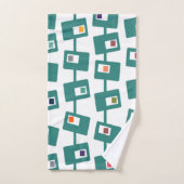 Moderne middeleeuwse rechthoeken en vierkantjes bad handdoek (Handdoek)