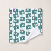 Moderne middeleeuwse rechthoeken en vierkantjes bad handdoek (Wasdoekje)