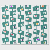 Moderne middeleeuwse rechthoeken en vierkantjes cadeaupapier (Vlak)