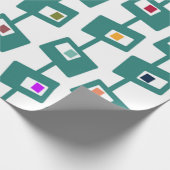 Moderne middeleeuwse rechthoeken en vierkantjes cadeaupapier (Hoek)