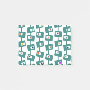 Moderne middeleeuwse rechthoeken en vierkantjes post-it® notes