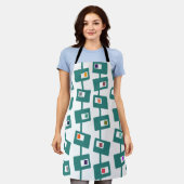 Moderne middeleeuwse rechthoeken en vierkantjes schort (Gedragen)