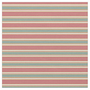 Moderne middeleeuwse strepen l Bourgogne Turquoise Stof