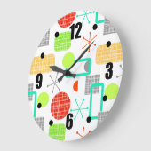 Moderne middelgrote kleurrijke geometrische atooms grote klok (Hoek)