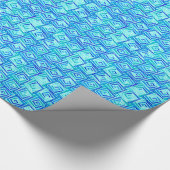 Moderne, middelgrote spiraaltjes - aqua multi cadeaupapier (Hoek)