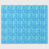 Moderne, middelgrote spiraaltjes - aqua multi cadeaupapier (Vlak)