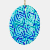 Moderne, middelgrote spiraaltjes - aqua multi keramisch ornament (Rechts)