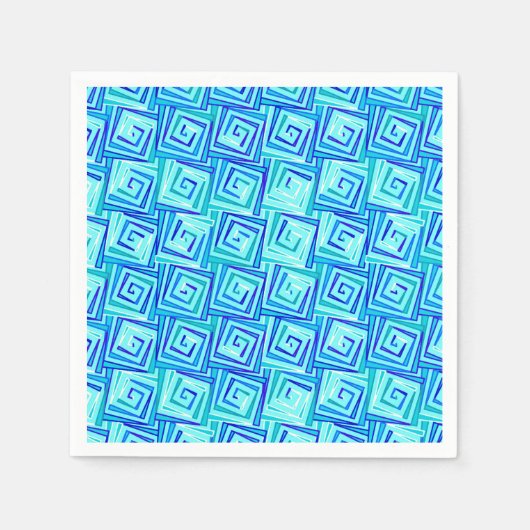 Moderne, middelgrote spiraaltjes - aqua multi servet (Voorkant)