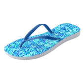 Moderne, middelgrote spiraaltjes - aqua multi teenslippers (Schuin)