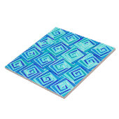 Moderne, middelgrote spiraaltjes - aqua multi tegeltje (Zijkant)