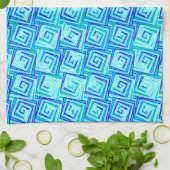 Moderne, middelgrote spiraaltjes - aqua multi theedoek (Gevouwen)