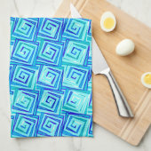 Moderne, middelgrote spiraaltjes - aqua multi theedoek (Quarter Fold)