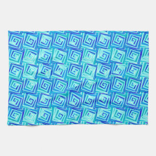 Moderne, middelgrote spiraaltjes - aqua multi theedoek