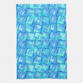 Moderne, middelgrote spiraaltjes - aqua multi theedoek (Verticaal)