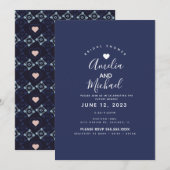 Moderne Middellandse Zee Bridal Romantic Tegel mar Kaart (Voorkant / Achterkant)