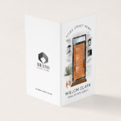 Moderne midden-eeuw houten deur foto & diensten visitekaartje (Buitenkant)