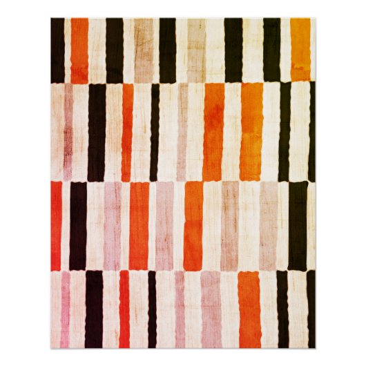 Moderne Midden-eeuwse Abstracte Retro Oranje strep Perfect Poster (Voorkant)