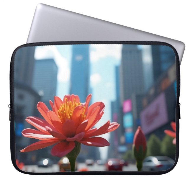 Moderne Midden op de Dag Midtown Bloom 15' Laptop Sleeve (Voorkant)