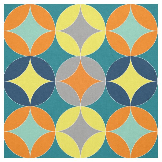 Moderne middencirkels geometrisch patroon stof (Swatch)
